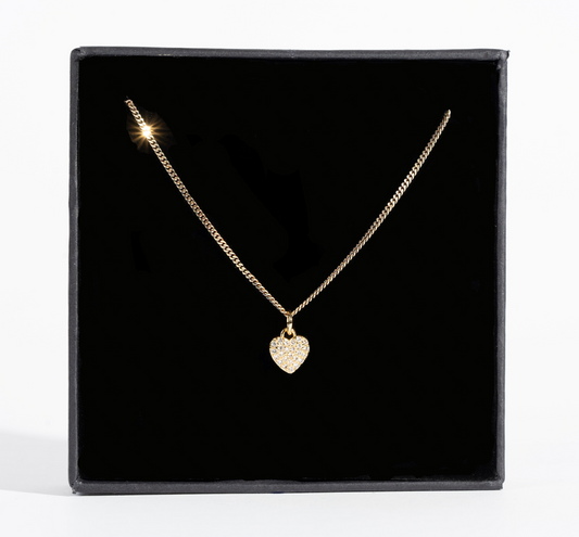 Minisrdiečko zlaté s bielymi zirkónmi