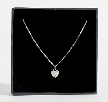 Minisrdiečko strieborné s bielymi zirkónmi