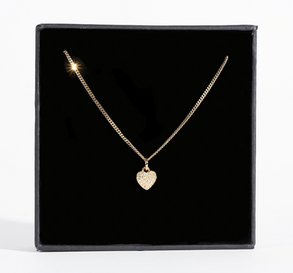 Minisrdiečko zlaté s bielymi zirkónmi